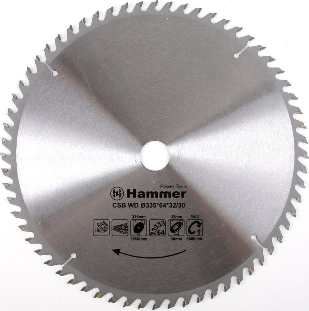 Диск пильный Hammer Flex 205-121 CSB WD 335мм*64*32/30мм по дереву фото