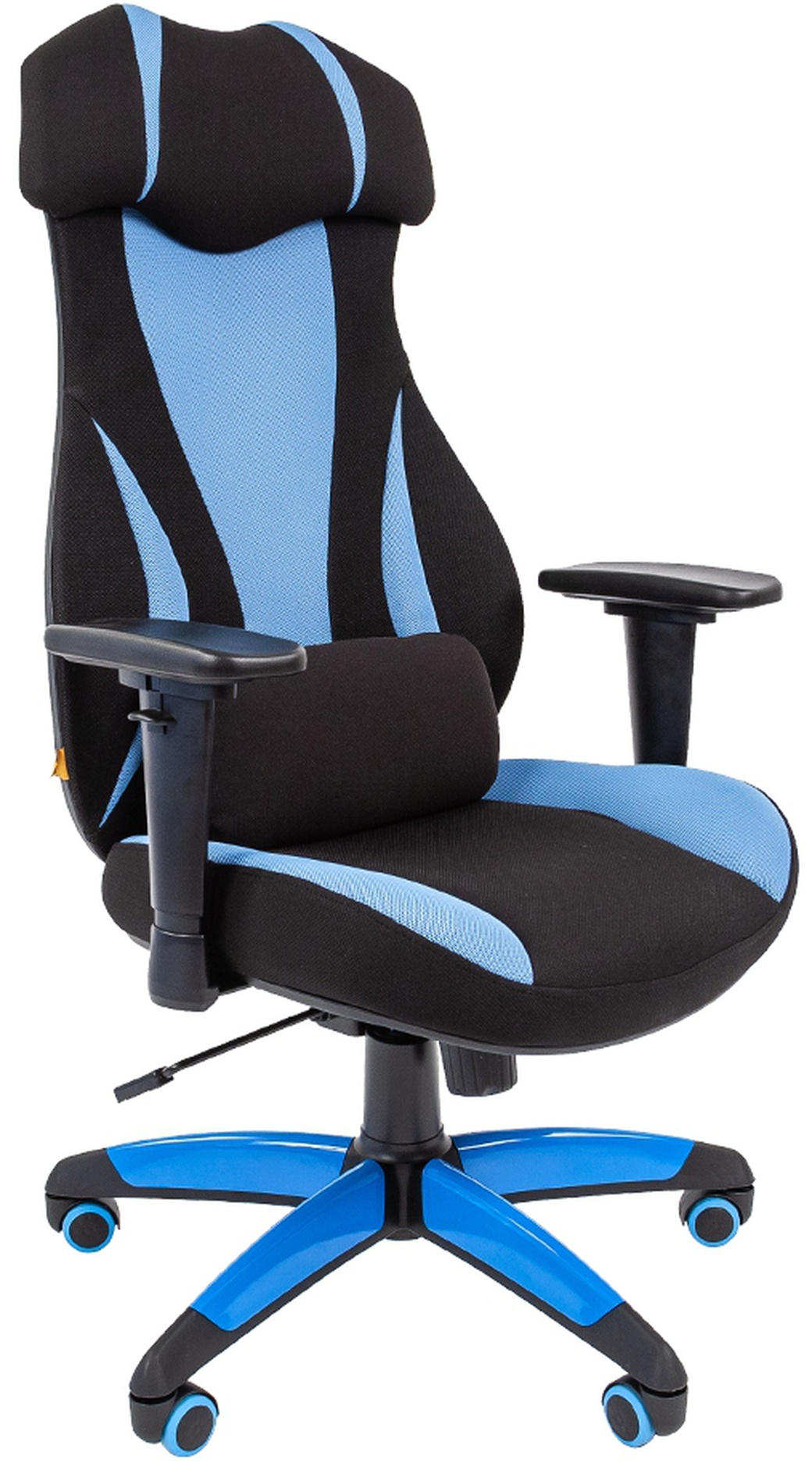 Игровое кресло Chairman game 14 черный/голубой фото