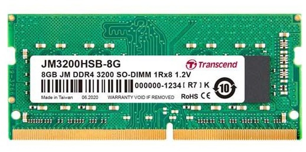 Память оперативная DDR4 8Gb Transcend 3200Mhz CL22 (JM3200HSB-8G) фото