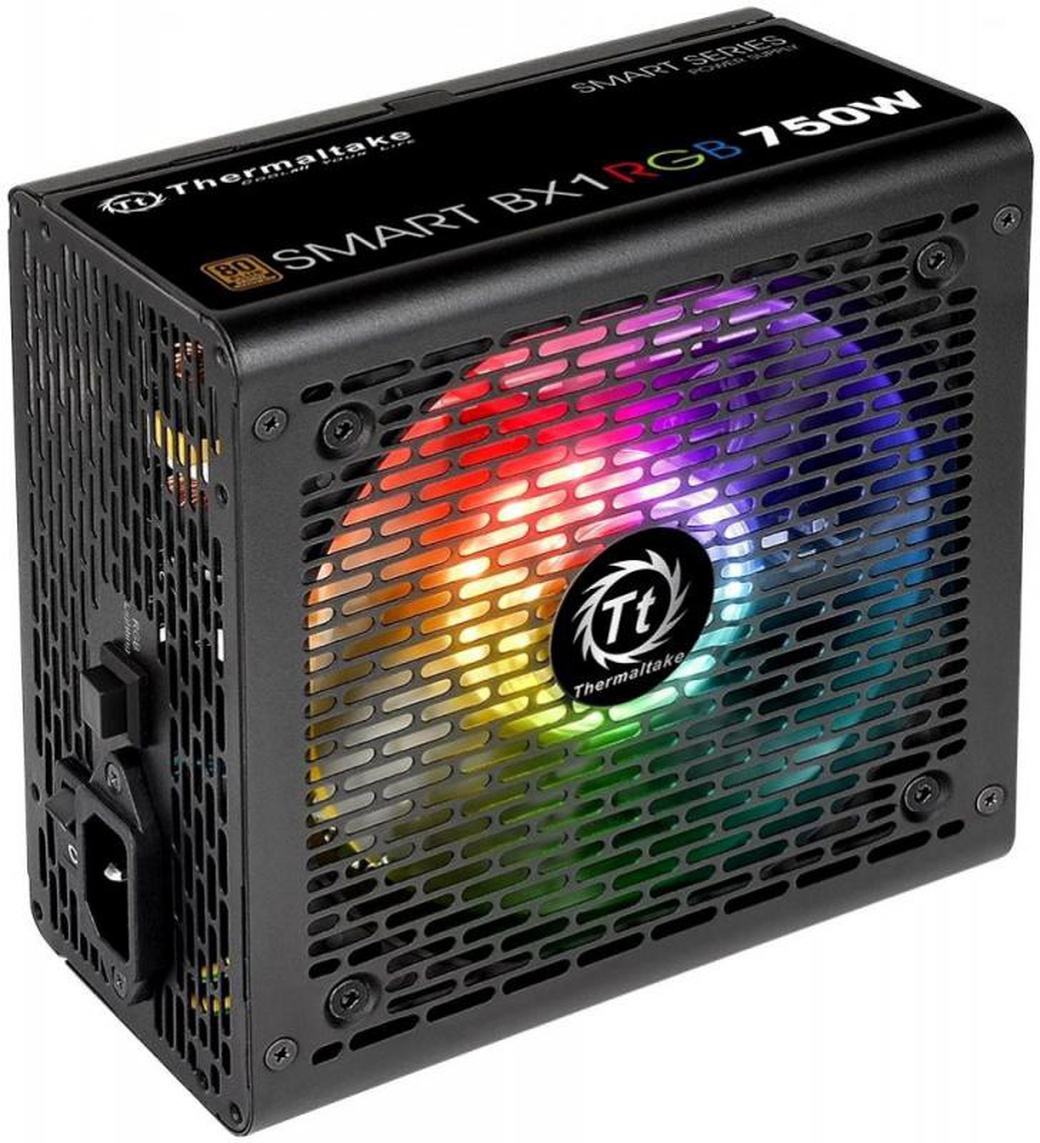 Блок питания Thermaltake ATX 750W Smart BX1 RGB 80+ bronze (24+4+4pin) APFC 120mm fan color LED 8xSATA RTL фото