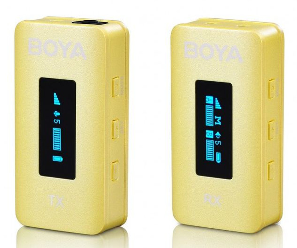 Микрофонная система Boya BY-XM6-K1Y двухканальная беспроводная (в зарядном кейсе) желтая фото