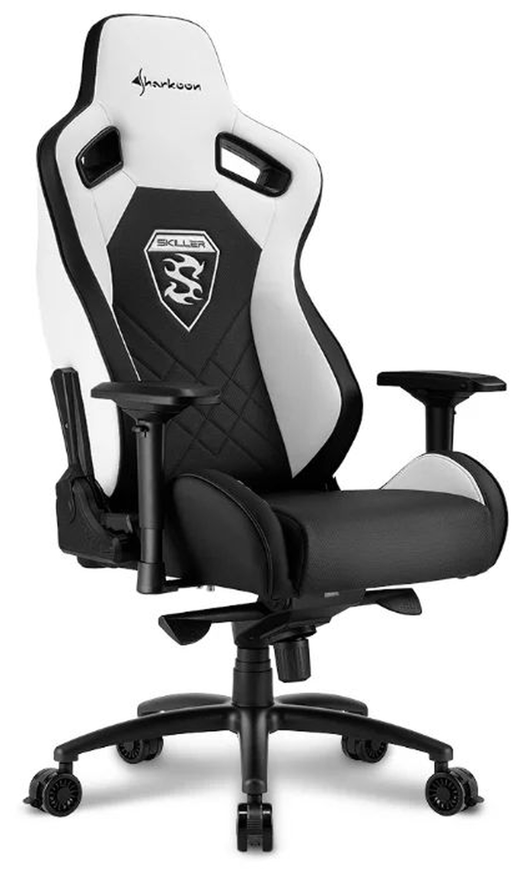 Игровое кресло Sharkoon Shark Skiller SGS4 чёрно-белое фото
