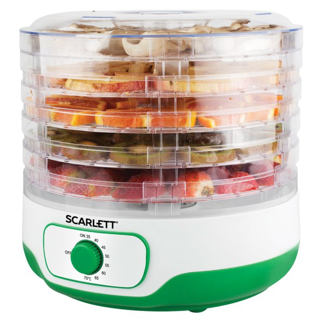 Сушка для фруктов и овощей Scarlett SC-FD421011 5под. 250Вт зеленый фото