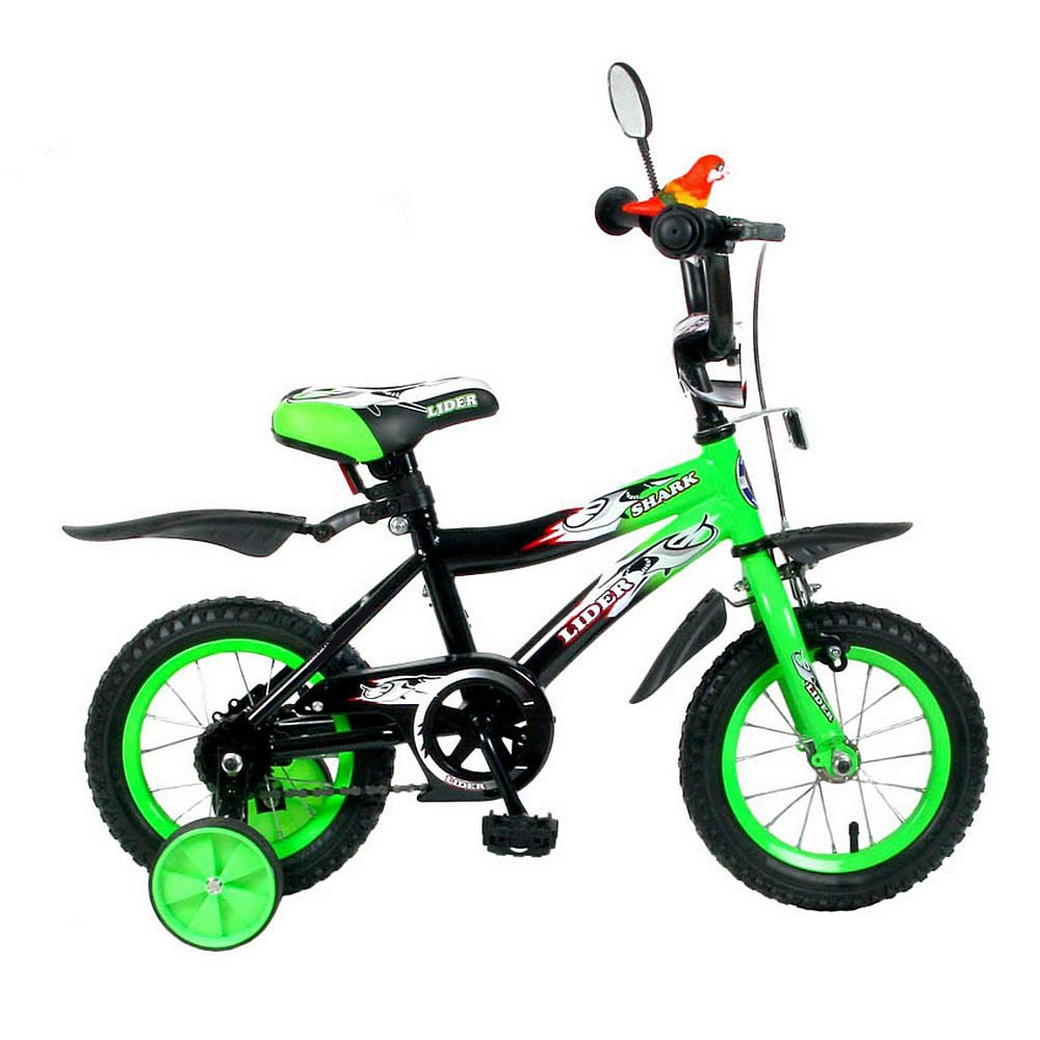 Velolider Lider 12А-1287 Shark - двухколесный велосипед зеленый-черный фото