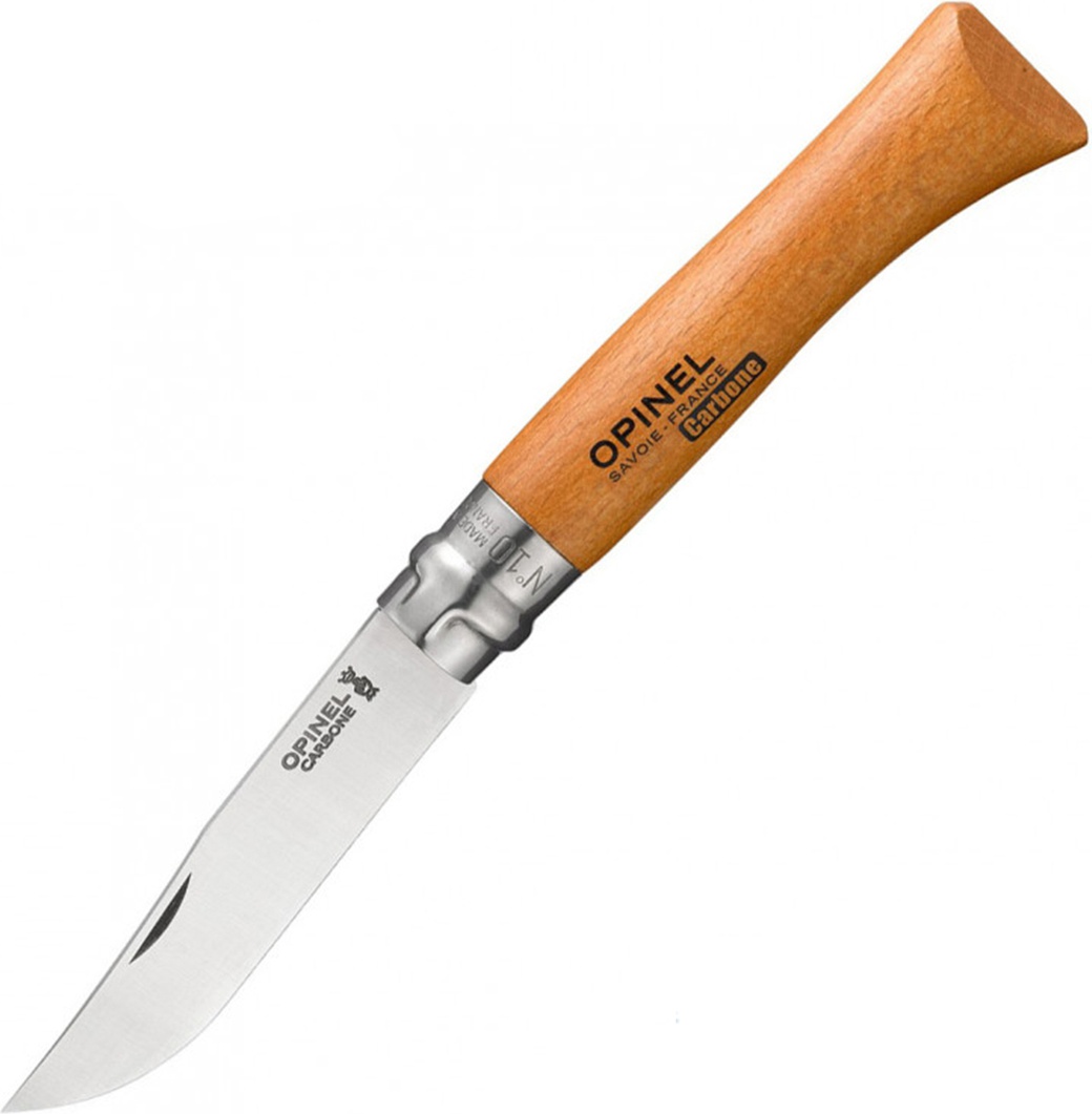 Нож Opinel №10, углеродистая сталь, рукоять из дерева бука, блистер фото