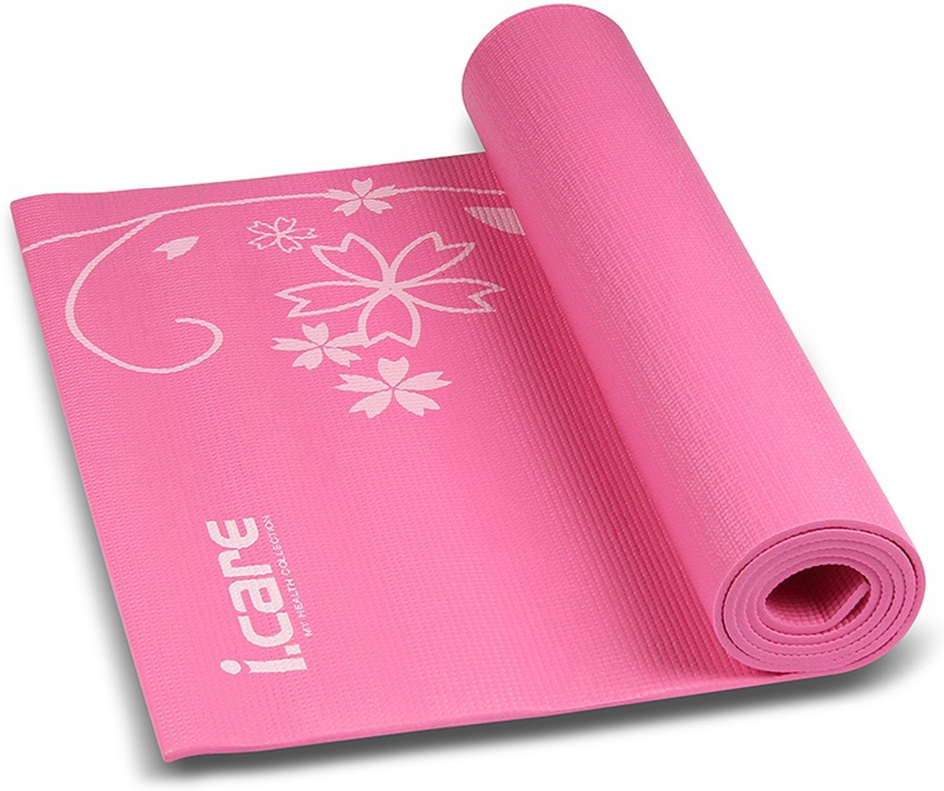 Коврик для йоги и фитнеса JOEREX с рисунком J6588 Розовый фото