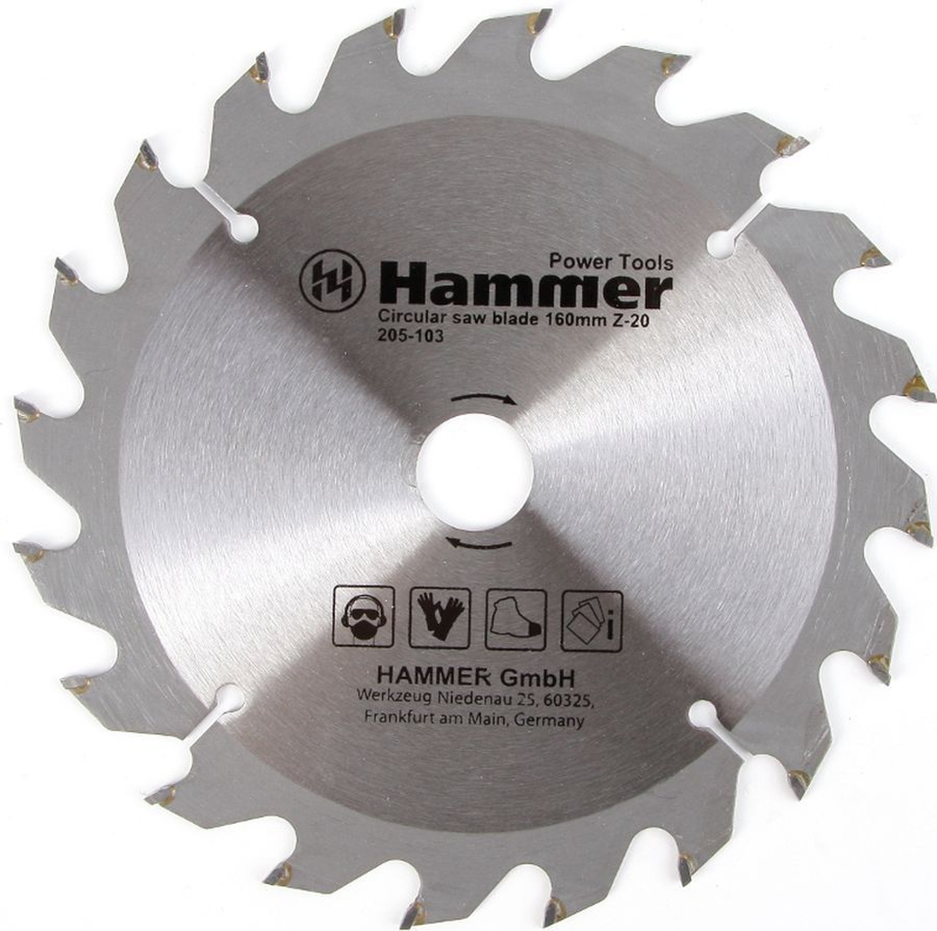 Диск пильный Hammer Flex 205-103 CSB WD 160мм*20*30/20/16мм по дереву фото