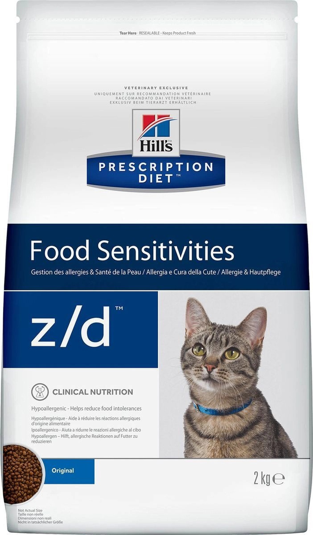 Корм для кошек для лечения острых пищевых аллергий Hill's Prescription Diet Z/D, курица, 2 кг фото