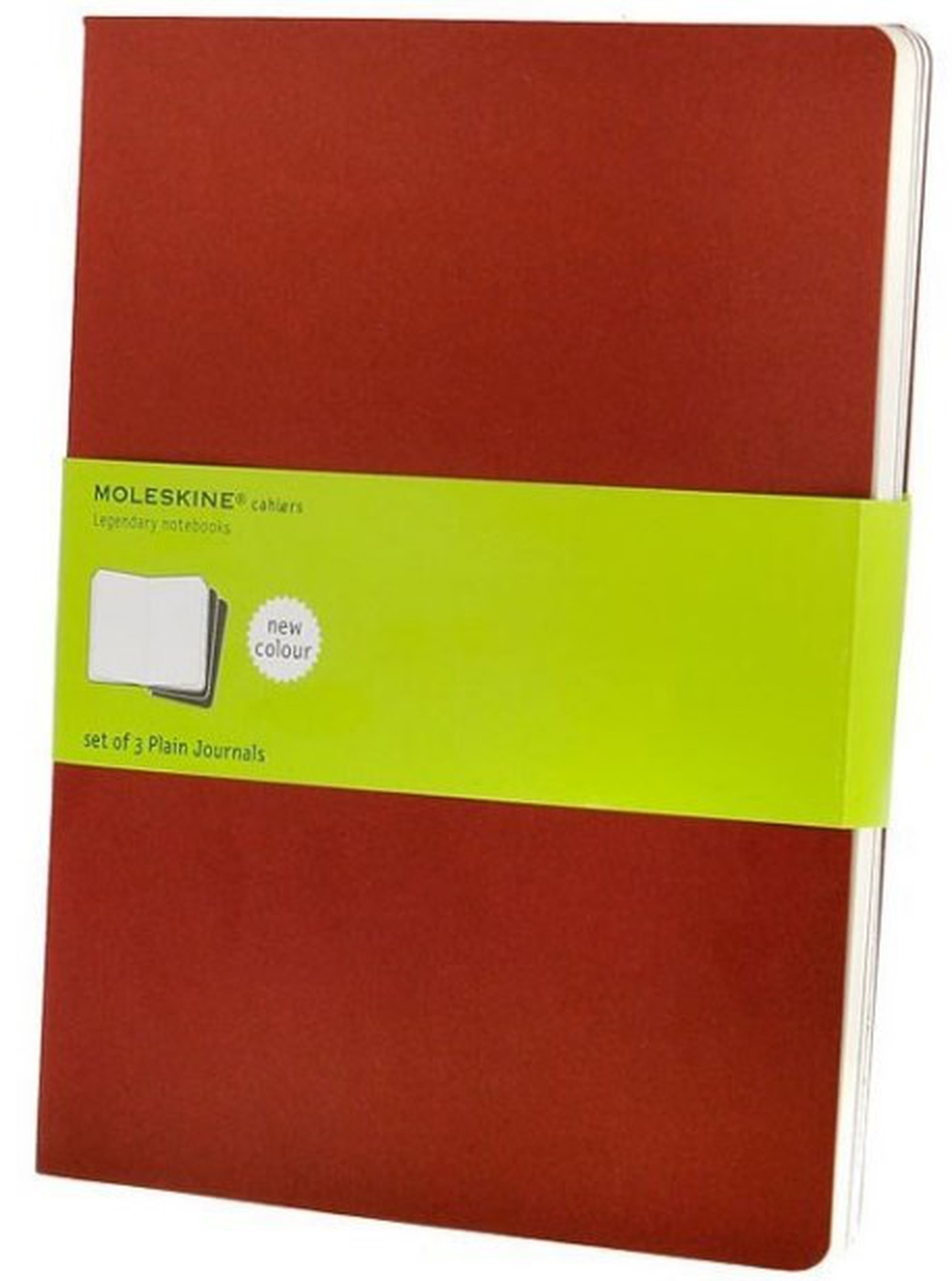 Набор 3 блокнота Moleskine Cahier Journal XL, цвет клюквенный, без разлиновки фото