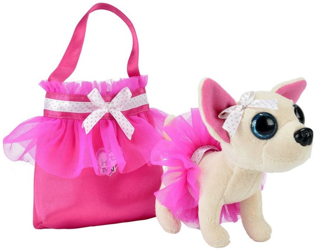Chi-Chi love Чихуахуа плюшевая собачка, в балетной пачке, с розовой сумочкой фото