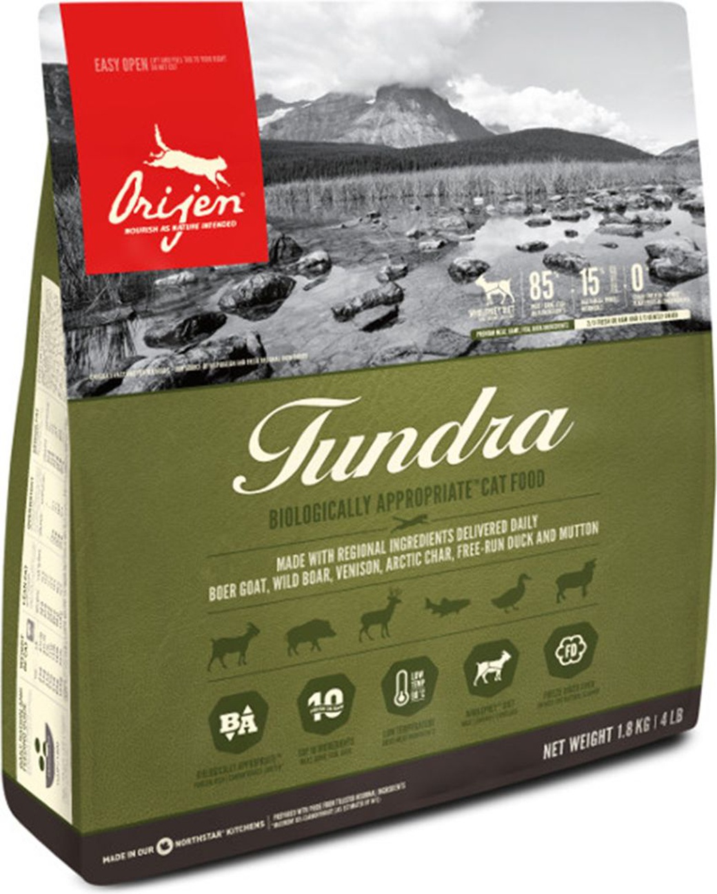 Корм для кошек Orijen Tundra, мясо козы, кабана и оленя, 1,8 кг фото