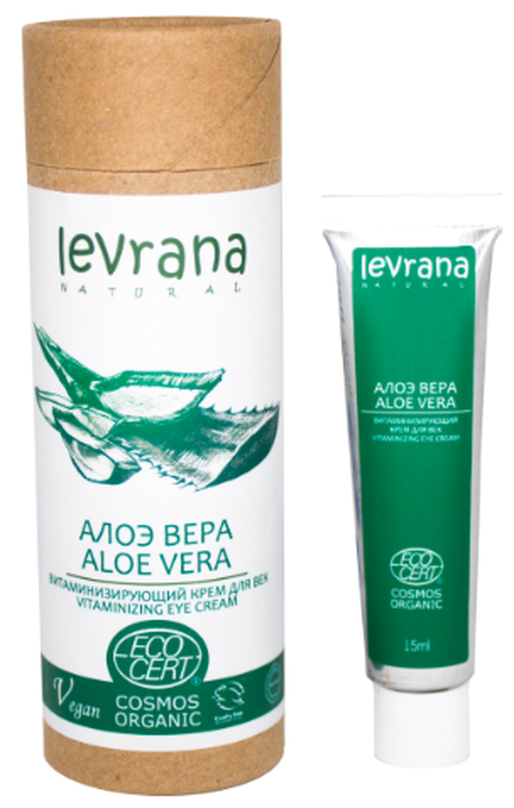 Levrana Крем для век Алоэ Вера, витаминизирующий, 15 мл COSMOS ORGANIC фото