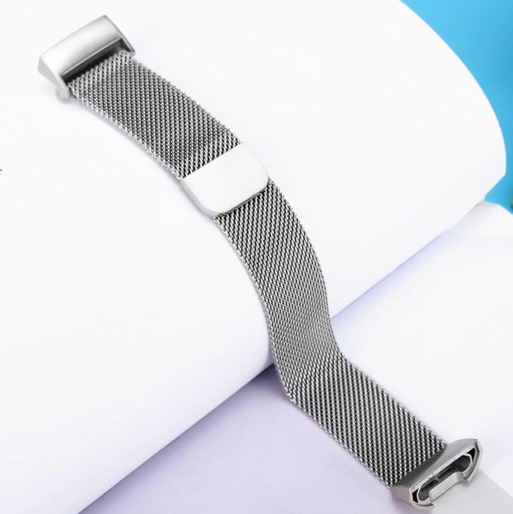 Ремешок для браслета Fitbit Charge 3, нержавеющая сталь, размер S, серебро фото
