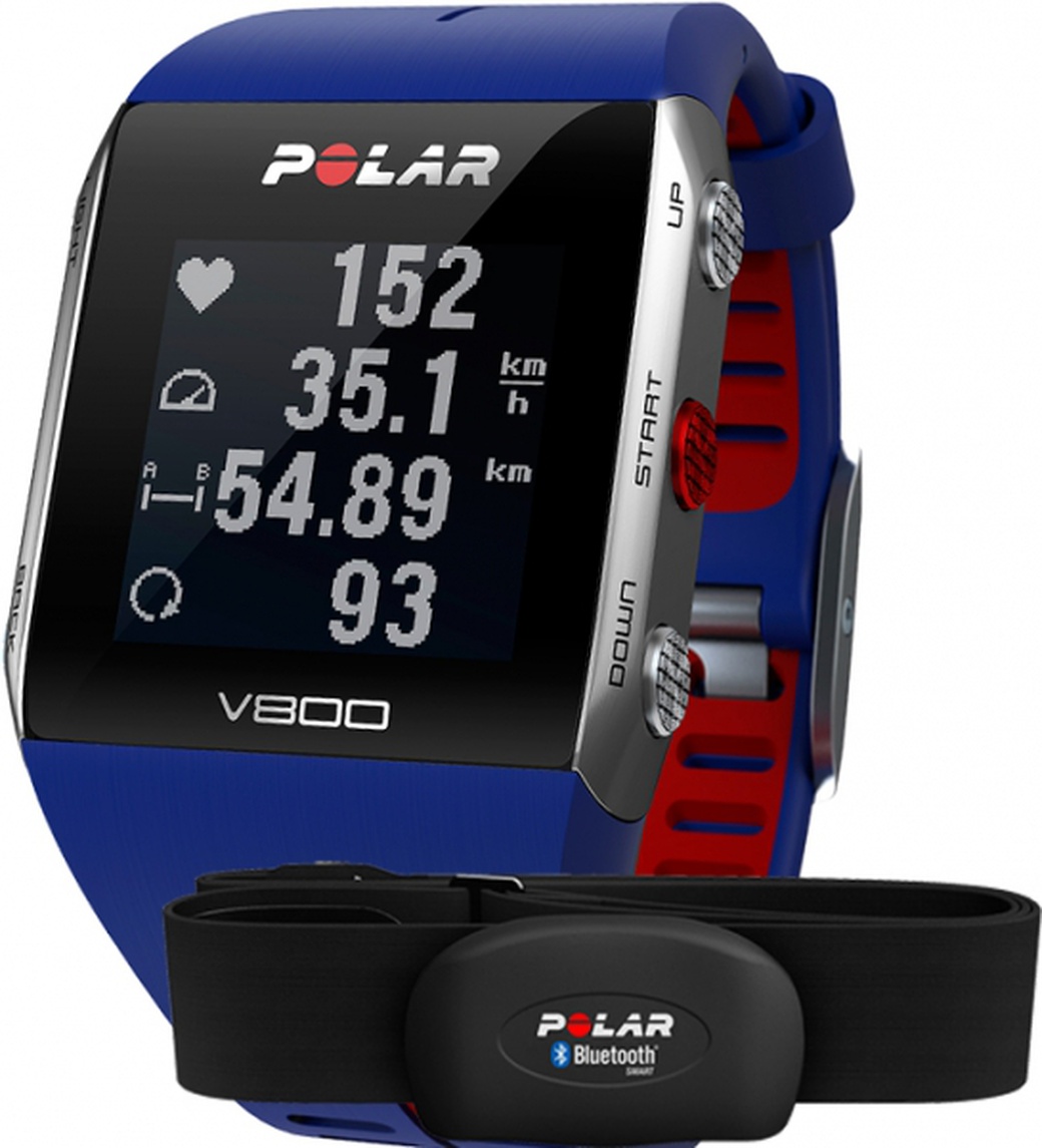 Спортивные часы Polar V800 HR, синие фото