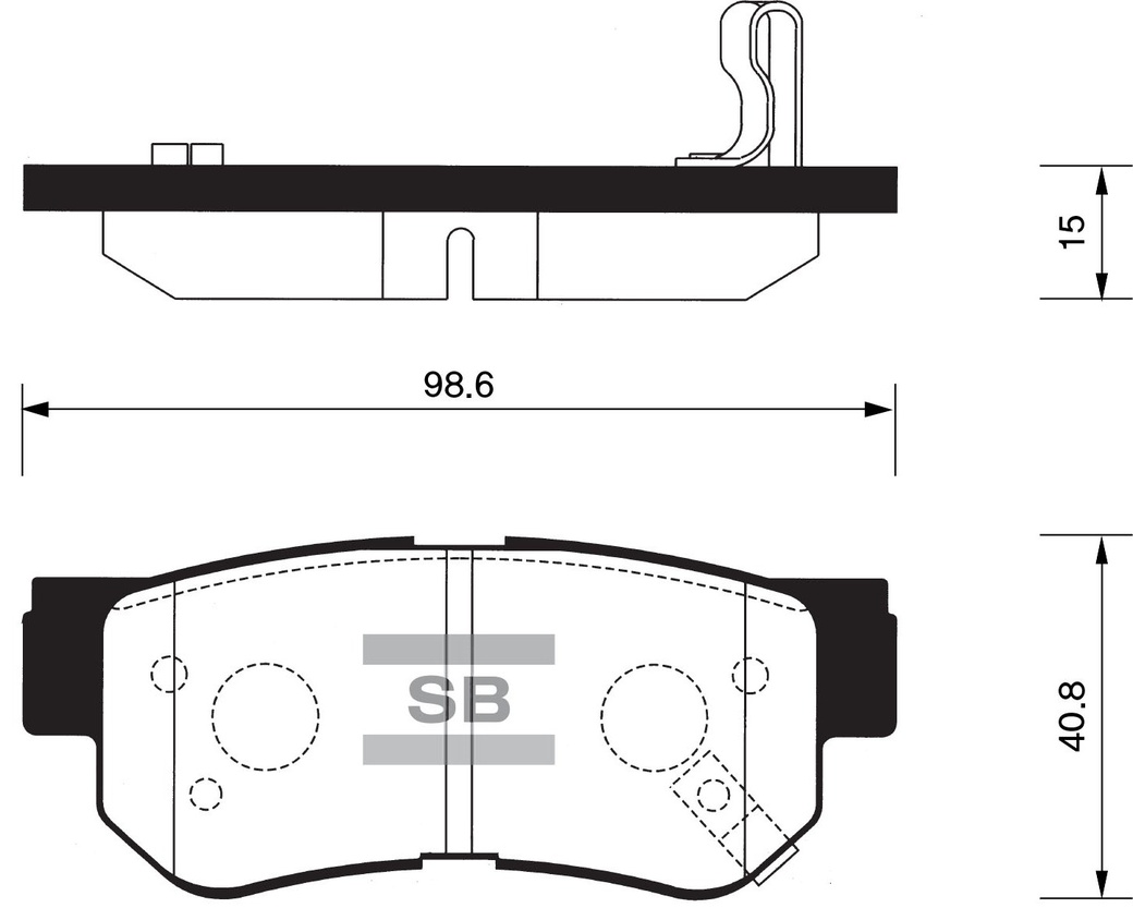 Колодки тормозные задние SANGSIN BRAKE SP1117 для HYUNDAI GETZ/MATRIX/SANTA FE/SONATA/TUCSON фото