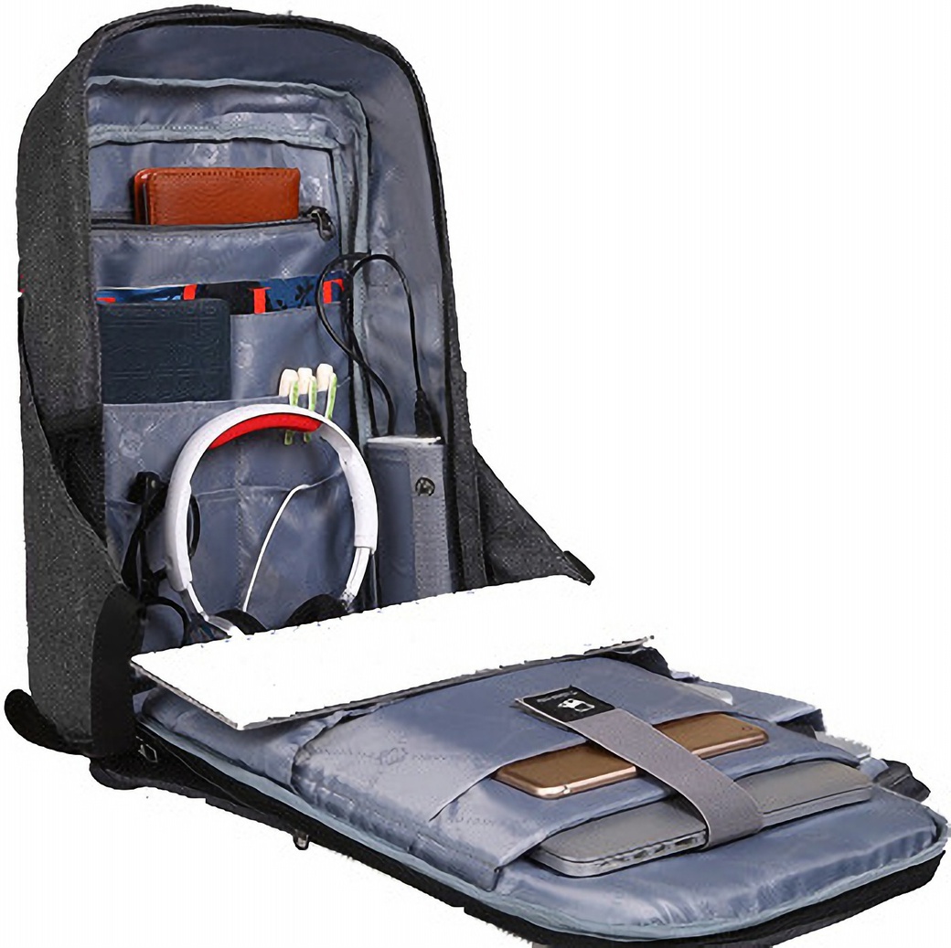 Рюкзак Tigernu для ноутбука 15.6" с USB зарядкой, темно-серый фото
