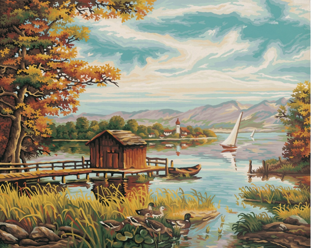 Schipper На берегу озера - раскраска по номерам, 40х50 см фото