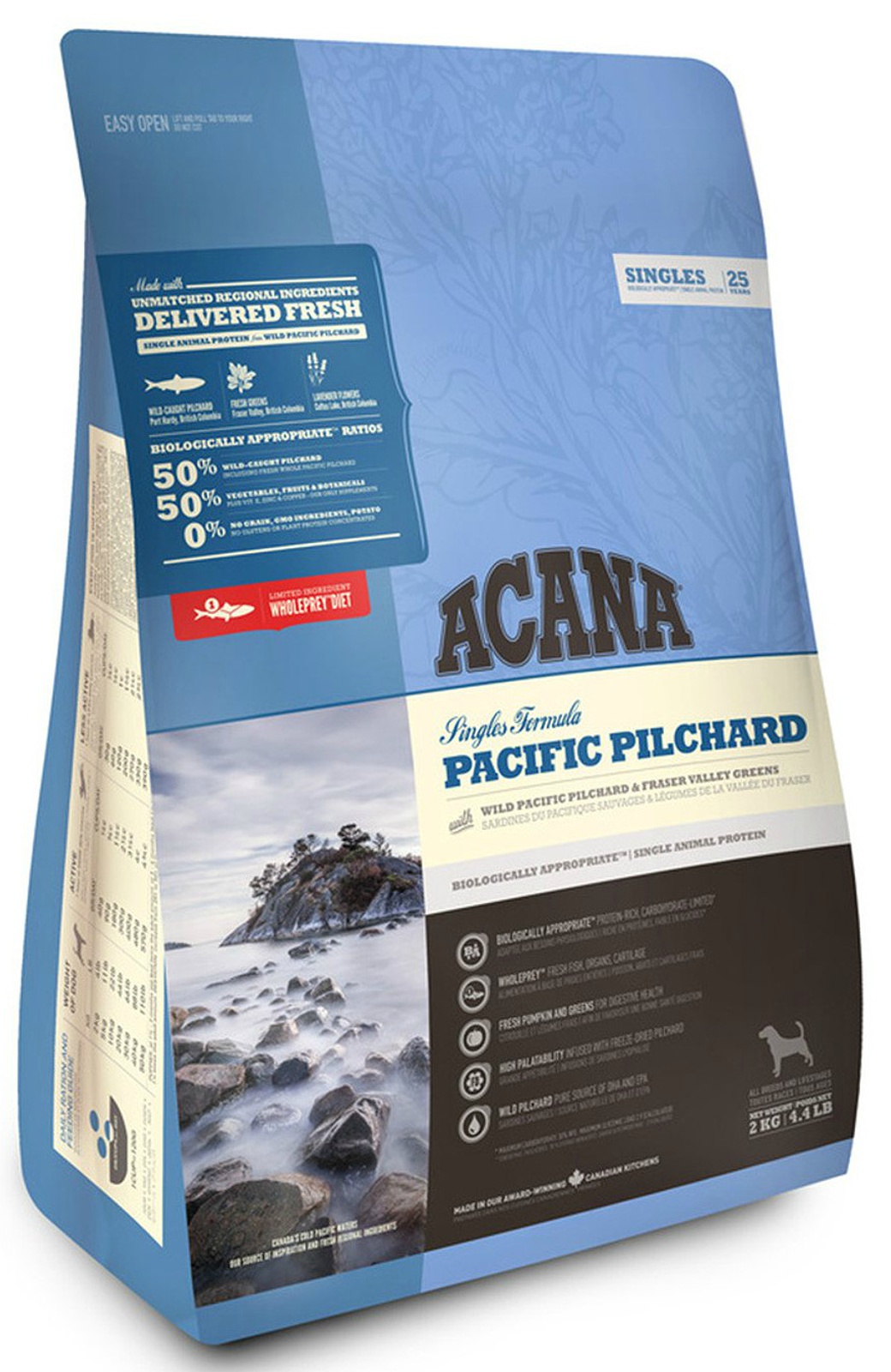Корм для собак всех пород Acana Singles Pacific Pilchard, тихоокеанская сардина, 2 кг фото
