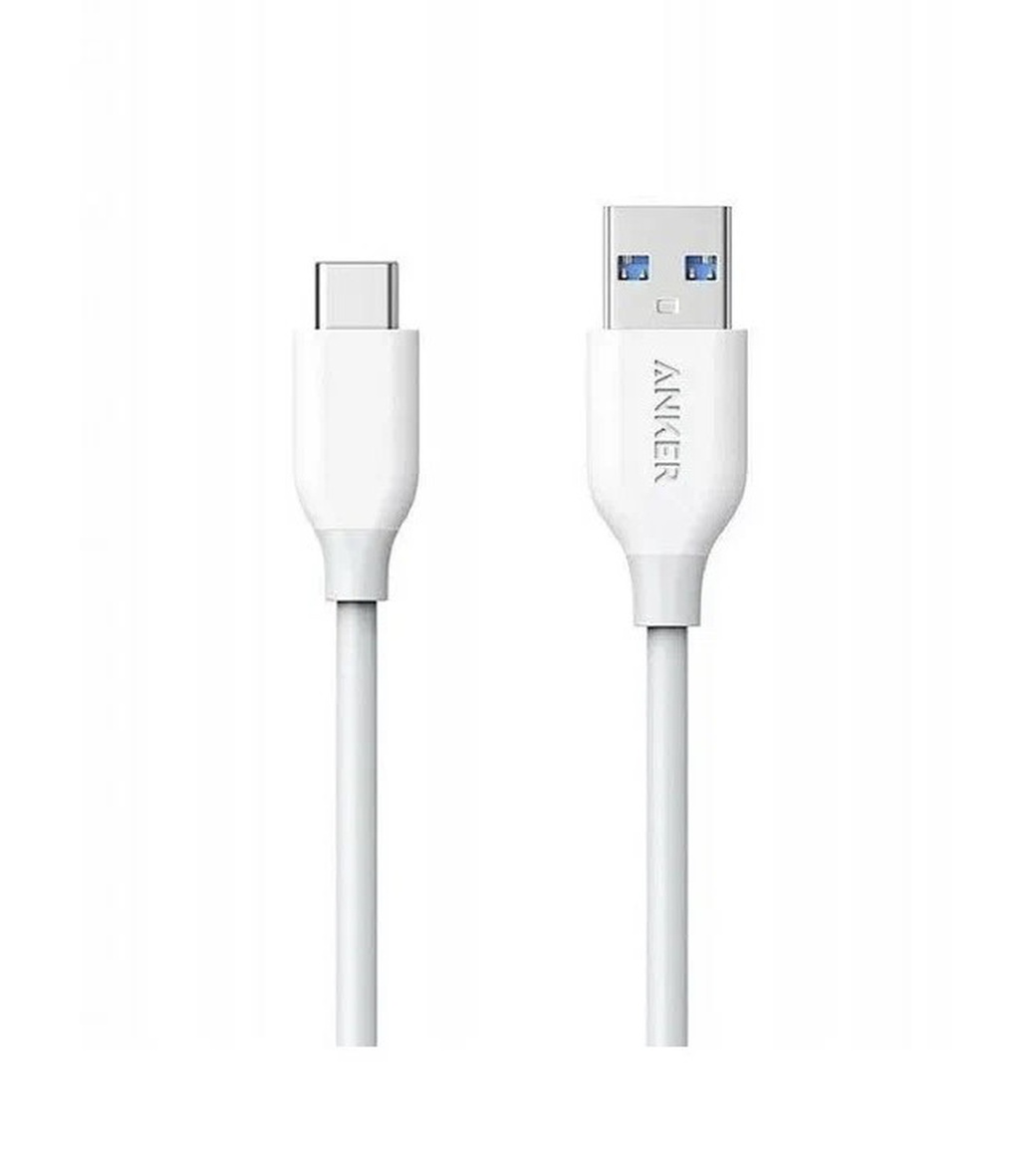 Кабель ANKER PowerLine USB A3.0 - USB Type-C 60W (A8163), 0.9 м, белый фото