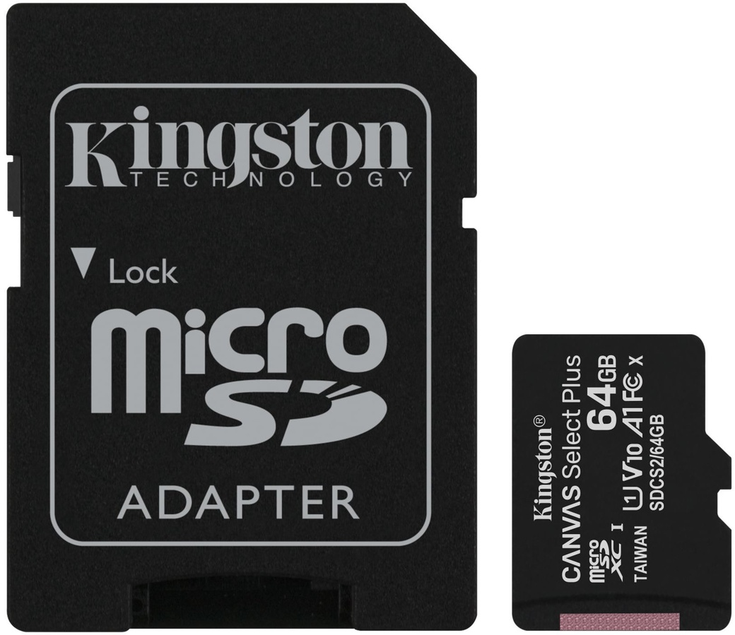 Карта памяти Kingston SDXC Canvas Select Plus Class 10 UHS-I U1 (100/10MB/s) 64GB фото