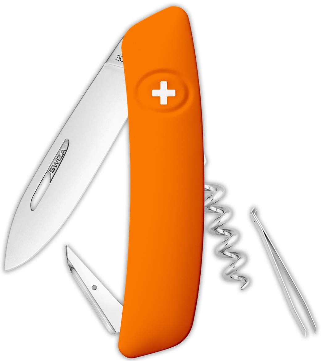 Швейцарский нож SWIZA D01 Standard, 95 мм, 6 функций, оранжевый фото