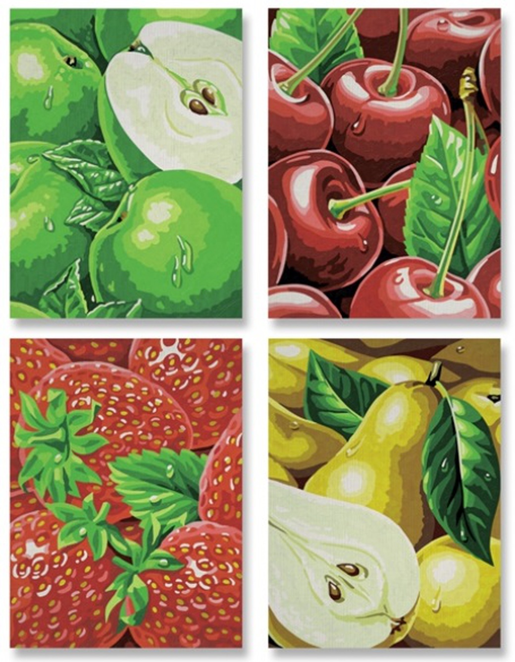 Schipper Фрукты - набор из 4 раскрасок по номерам, 18х24 см фото