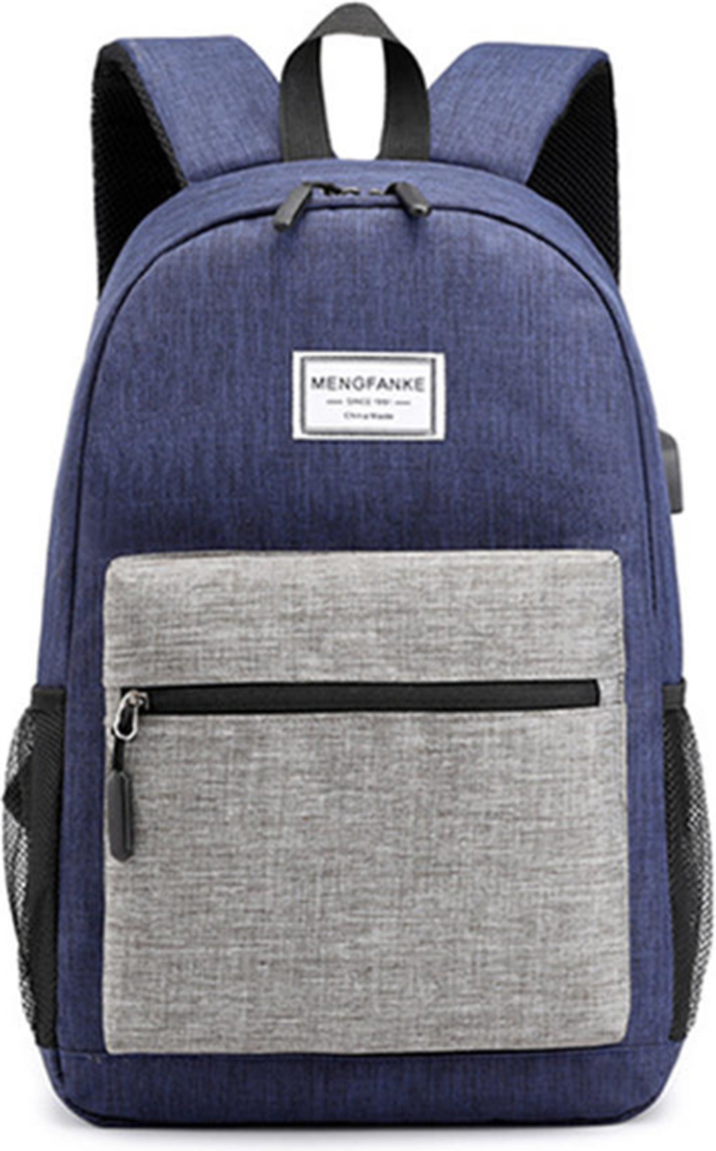 Рюкзак для ноутбука до 13" из ткани оксфорд с внешним USB-портом, темно-синий фото
