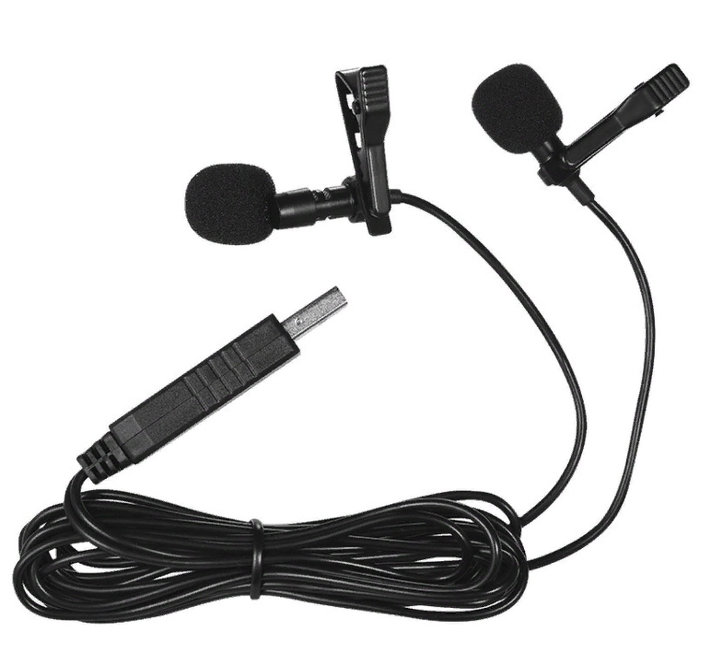 Петличный микрофон Andoer 6мм USB с двумя головами фото