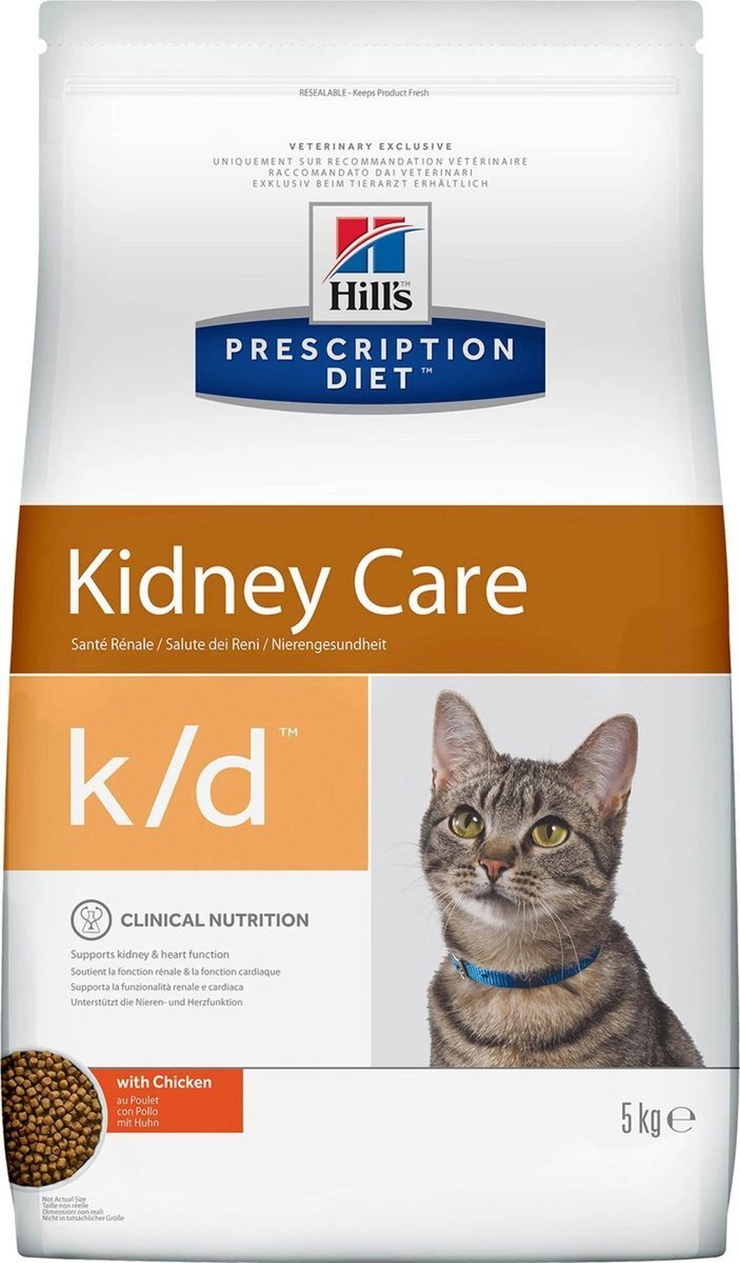 Корм для кошек при проблемах с почками и профилактики МКБ Hill's Prescription Diet K/D, курица, 5 кг фото