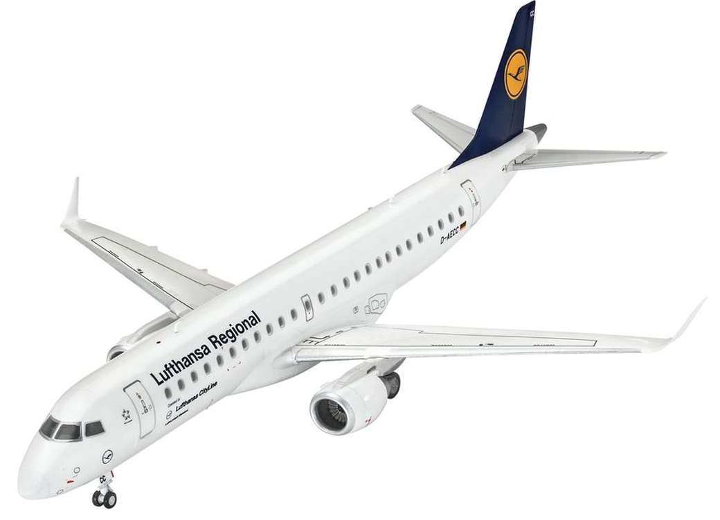 Revell Сборная модель пассажирский самолет Embraer 190 Lufthansa 1:144 фото