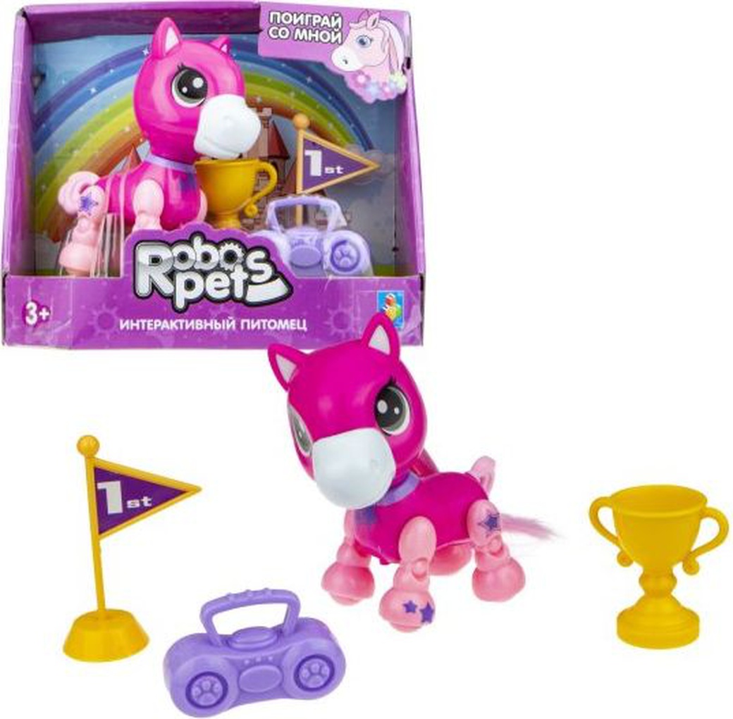 Игрушка со звуковыми эффектами 1 toy Игривый пони розовый. фото