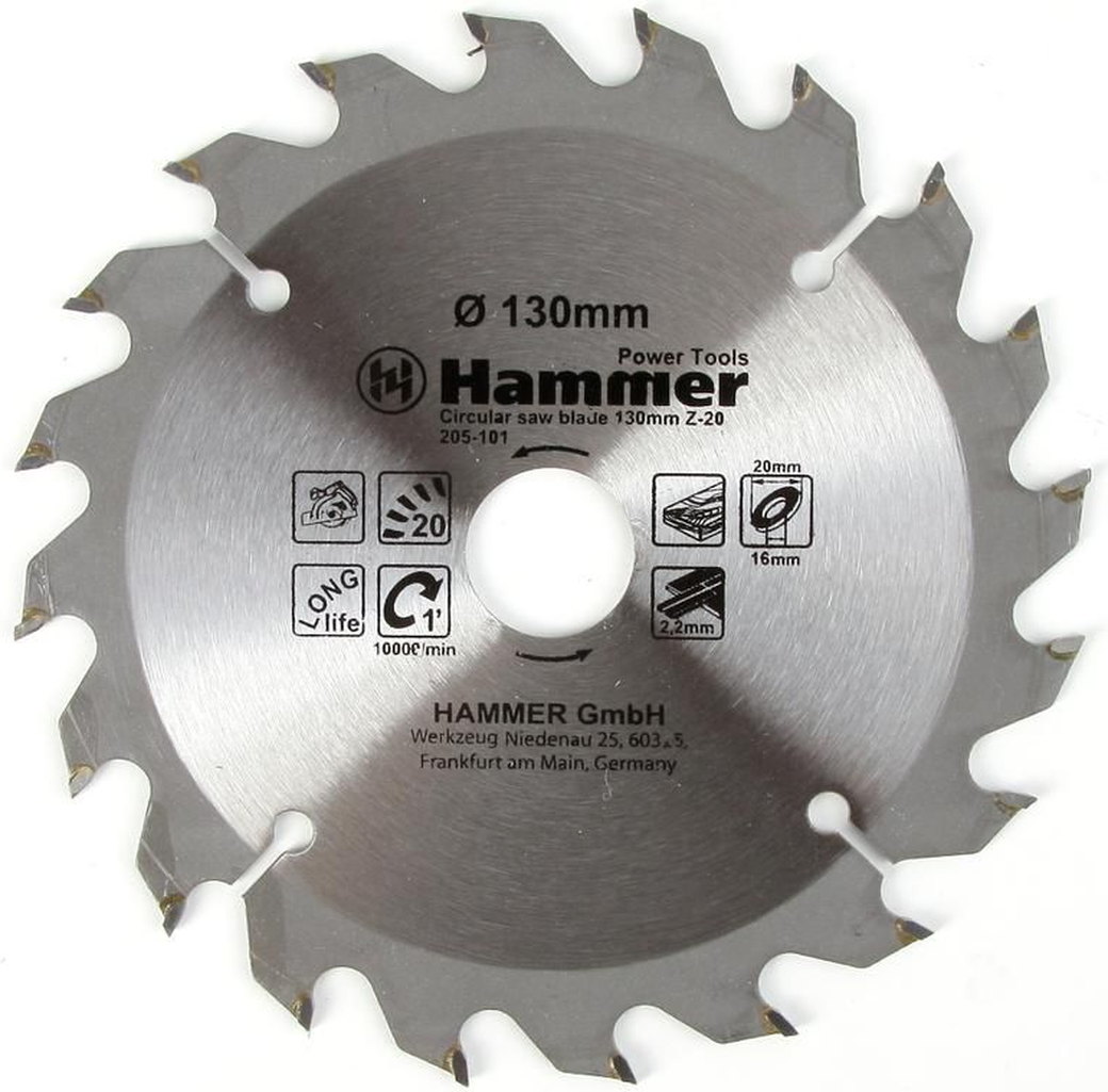 Диск пильный Hammer Flex 205-101 CSB WD 130мм*20*30/20/16мм по дереву фото