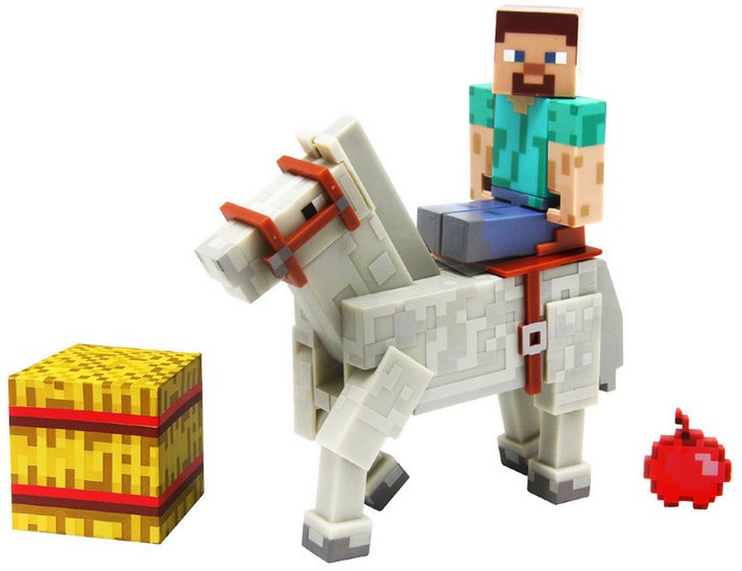 Фигурка Minecraft Steve with Horse Набор 2 в1 с аксессуарами 8см фото