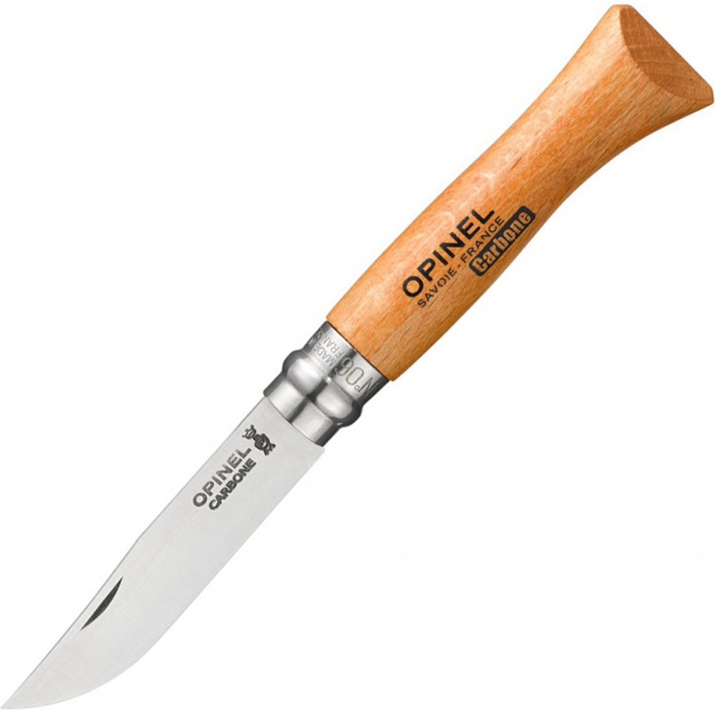 Нож Opinel №6, углеродистая сталь, рукоять из дерева бука фото