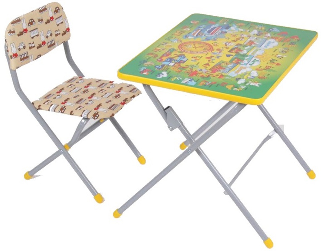 Комплект детской мебели Фея №201 Алфавит зеленый, (стол стул) фото