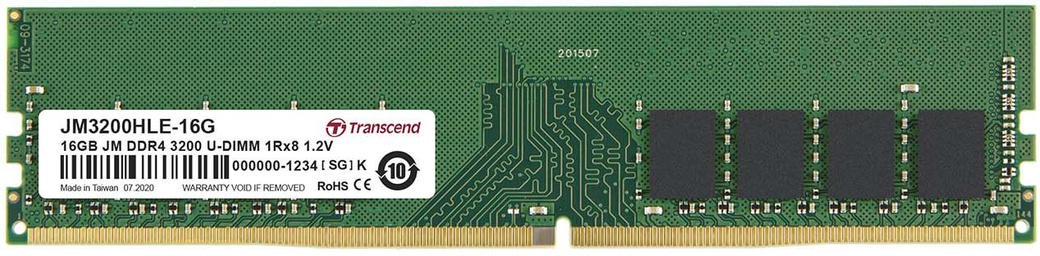 Память оперативная DDR4 16Gb Transcend 3200Mhz CL22 (JM3200HLE-16G) фото