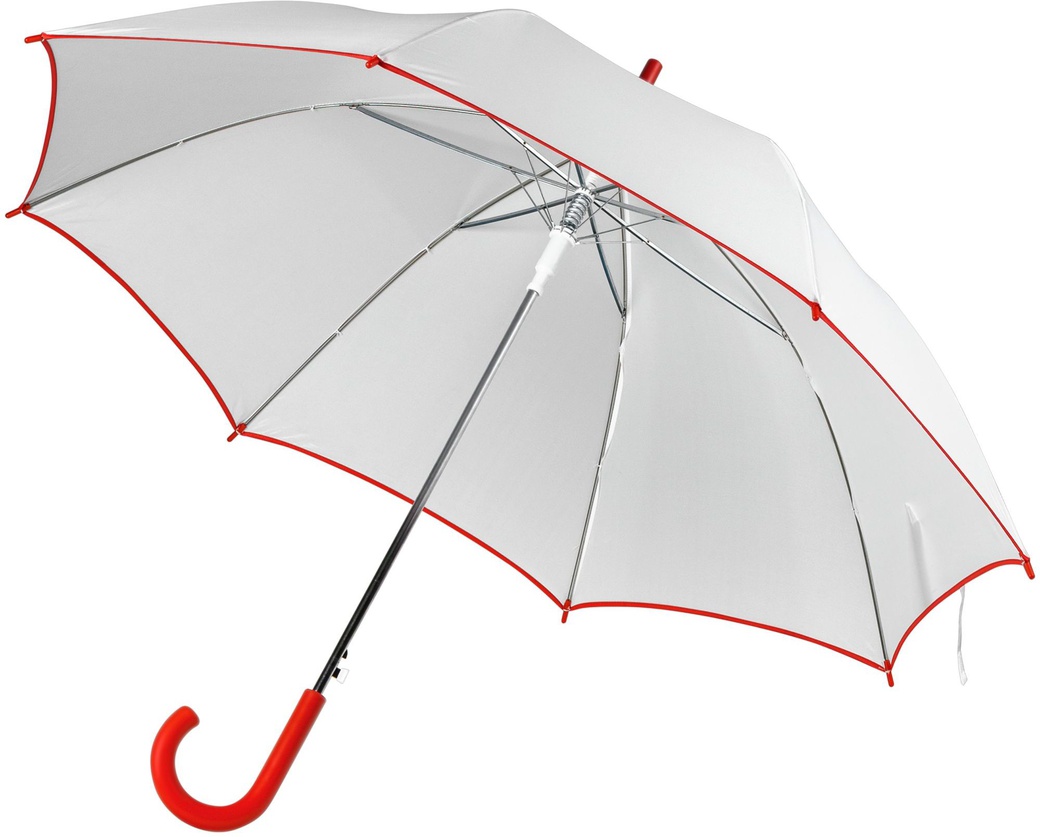 Зонт-трость Unit White, белый с красным фото