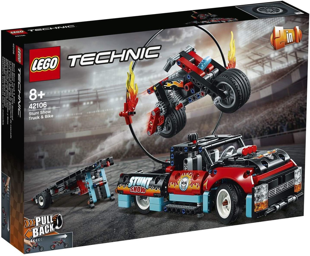 Игрушка LEGO Техник Шоу трюков на грузовиках и мотоциклах фото