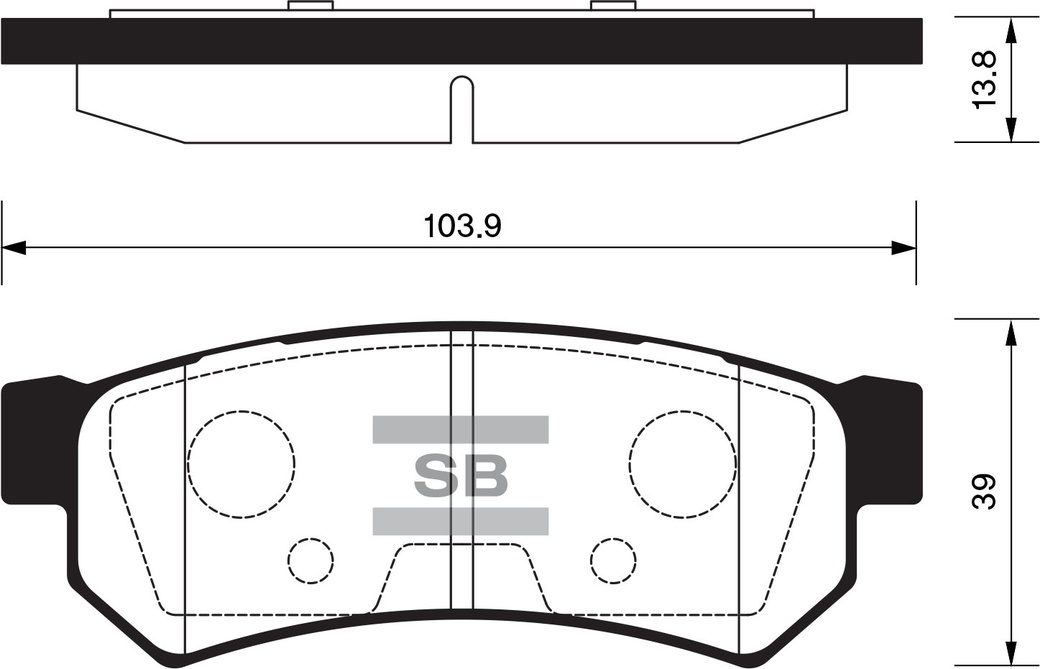 Колодки тормозные задние SANGSIN BRAKE SP1257 для CHEVROLET Lacetti 08- фото