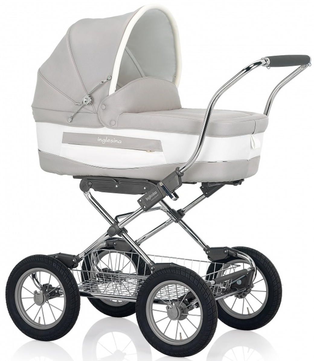 Inglesina Vittoria - коляска-люлька для новорожденных на шасси Comfort Chrome/Slate (AB10E6BTL + AE10E6100/B) фото