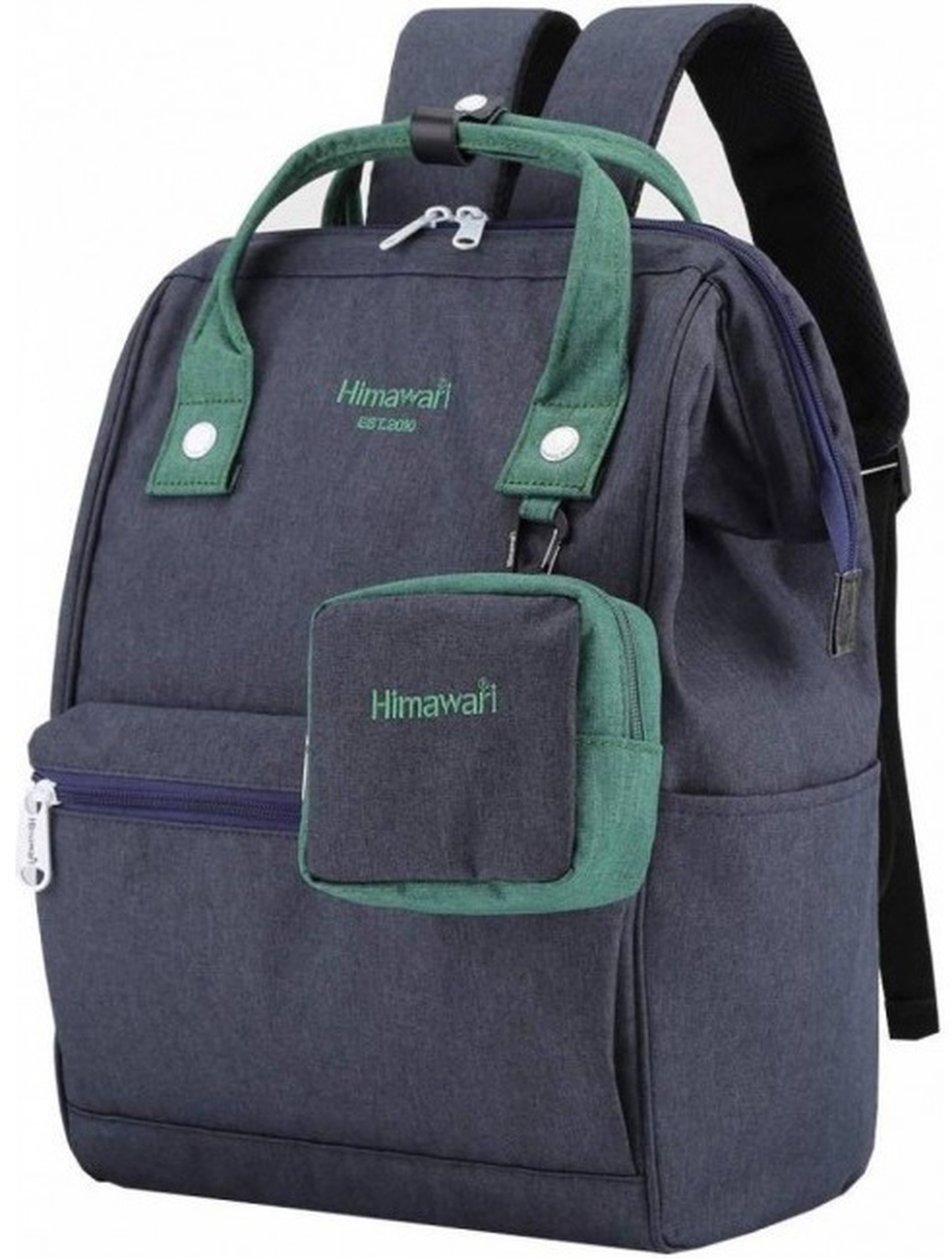 Рюкзак Himawari HW-H2268, темно-синий/зеленый, 14" фото
