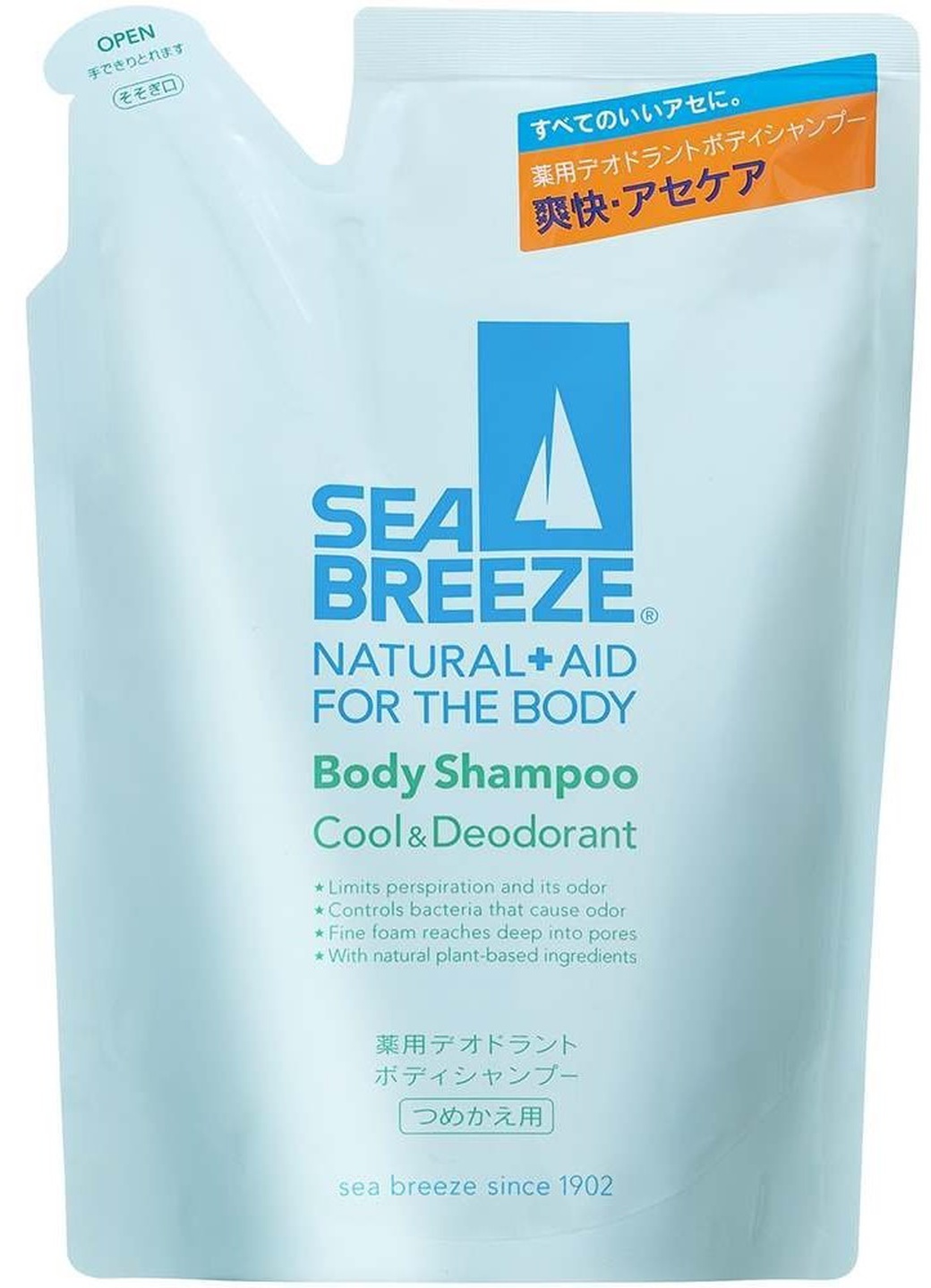 Shiseido "Sea Breeze" Гель для душа, с охлаждающим и дезодорирующим эффектом, запасной блок, 400 мл фото