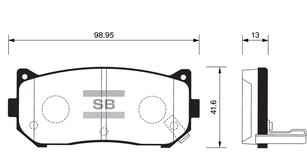 Колодки тормозные задние SANGSIN BRAKE SP1079R для KIA CARENS II FJ1.6, 1.8, 2.0CRDI 02-06 фото