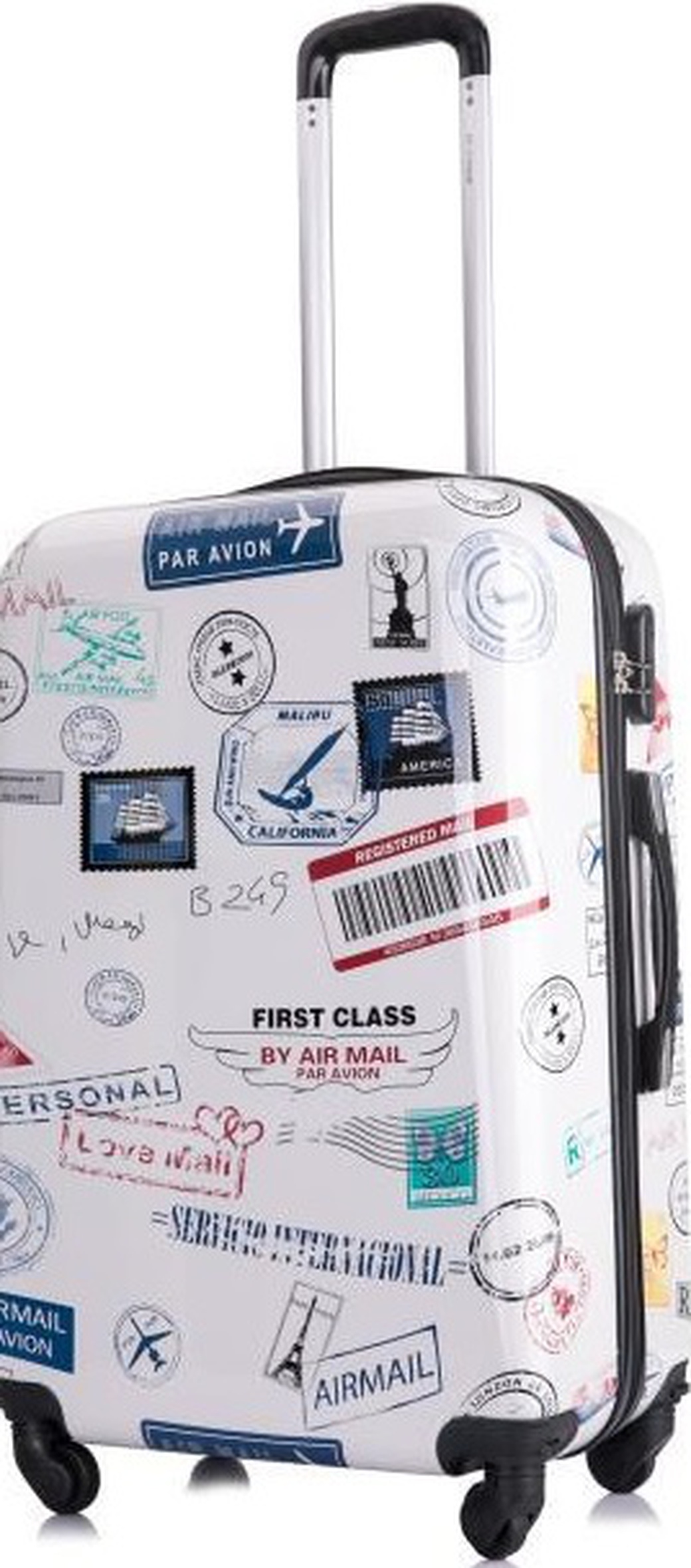Комплект чемоданов L'Case с принтом Mail из 3 штук 18(S)-22(M)-26(L) фото