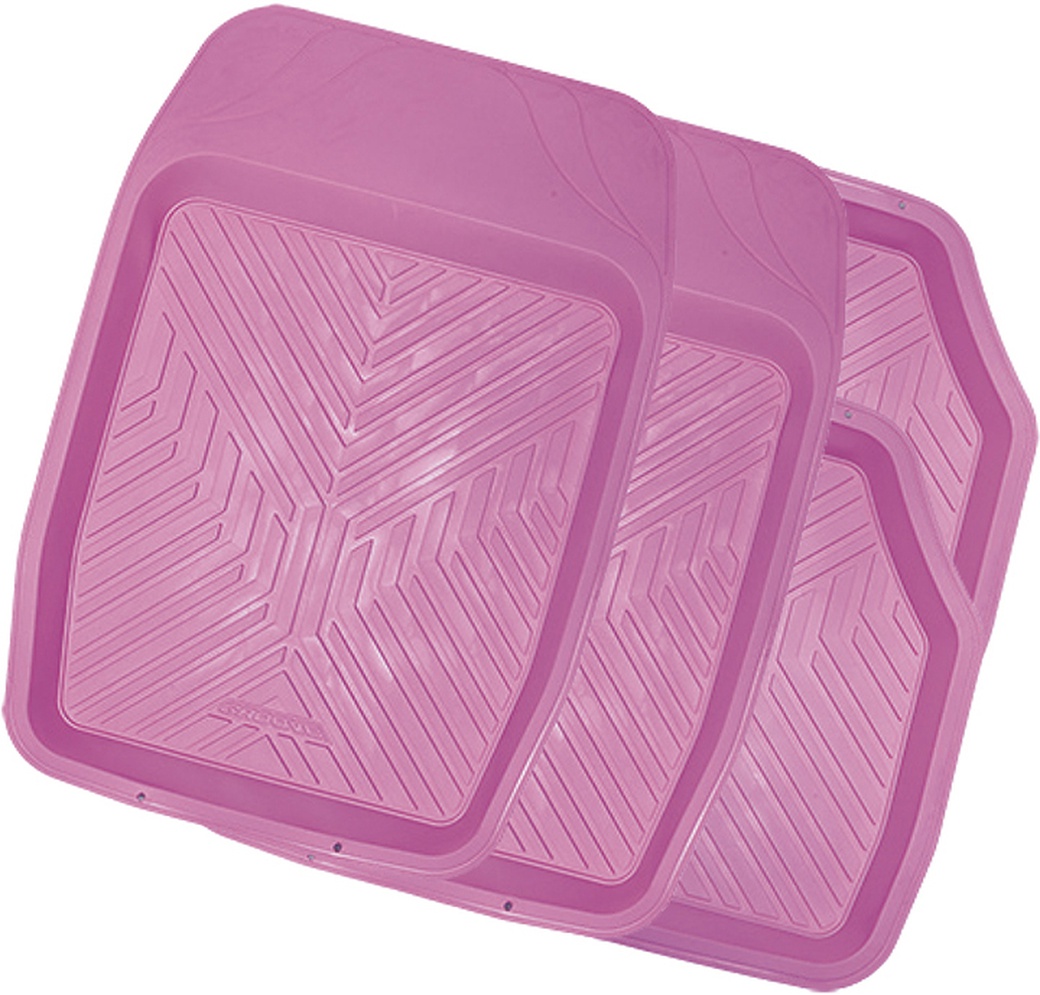Коврики салона AUTOPROFI, TER-150 PINK, универсальные, морозостойкие, ванночки, компл. из 4 предм., розовый фото