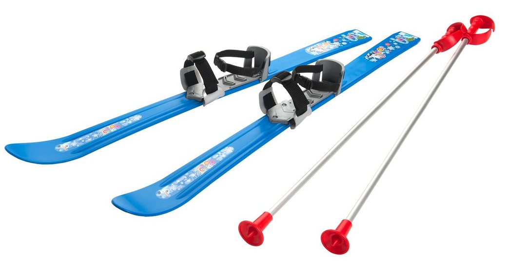 Gismo Riders Baby Ski - детские лыжи с палками и креплениями, 90 см синий фото