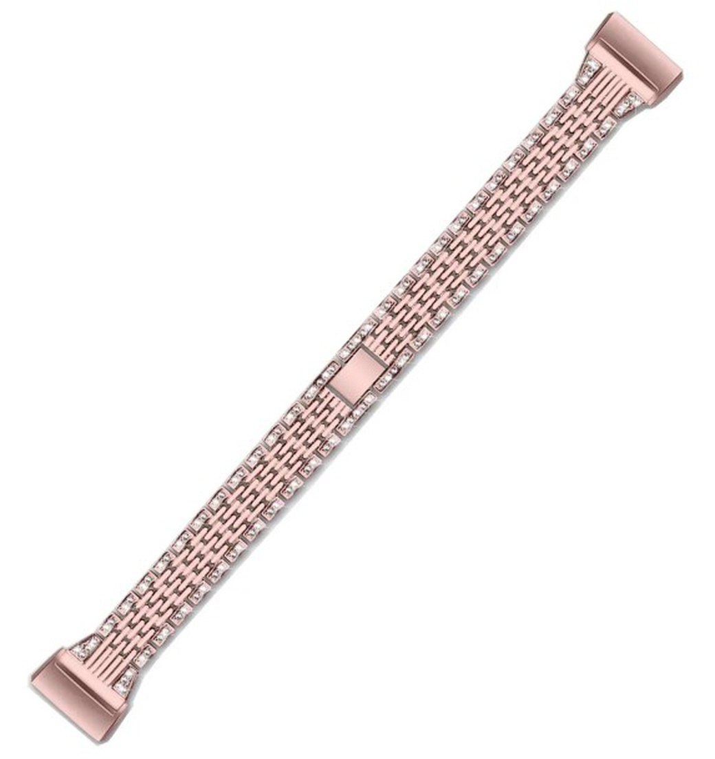 Ремешок для браслета Fitbit Charge 3, нержавеющая сталь, розовый фото
