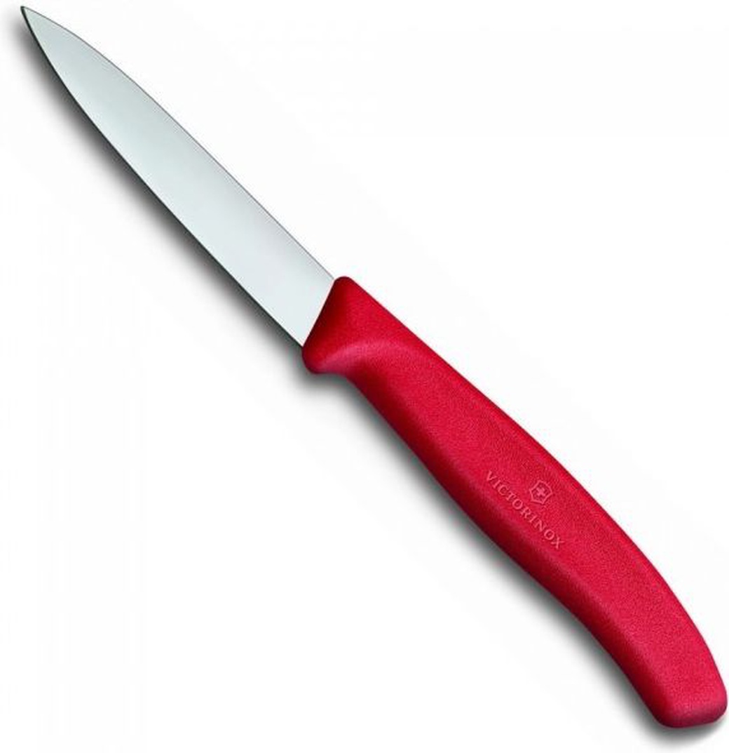 Нож Victorinox для овощей, 8 см, с заострённым кончиком, красный фото