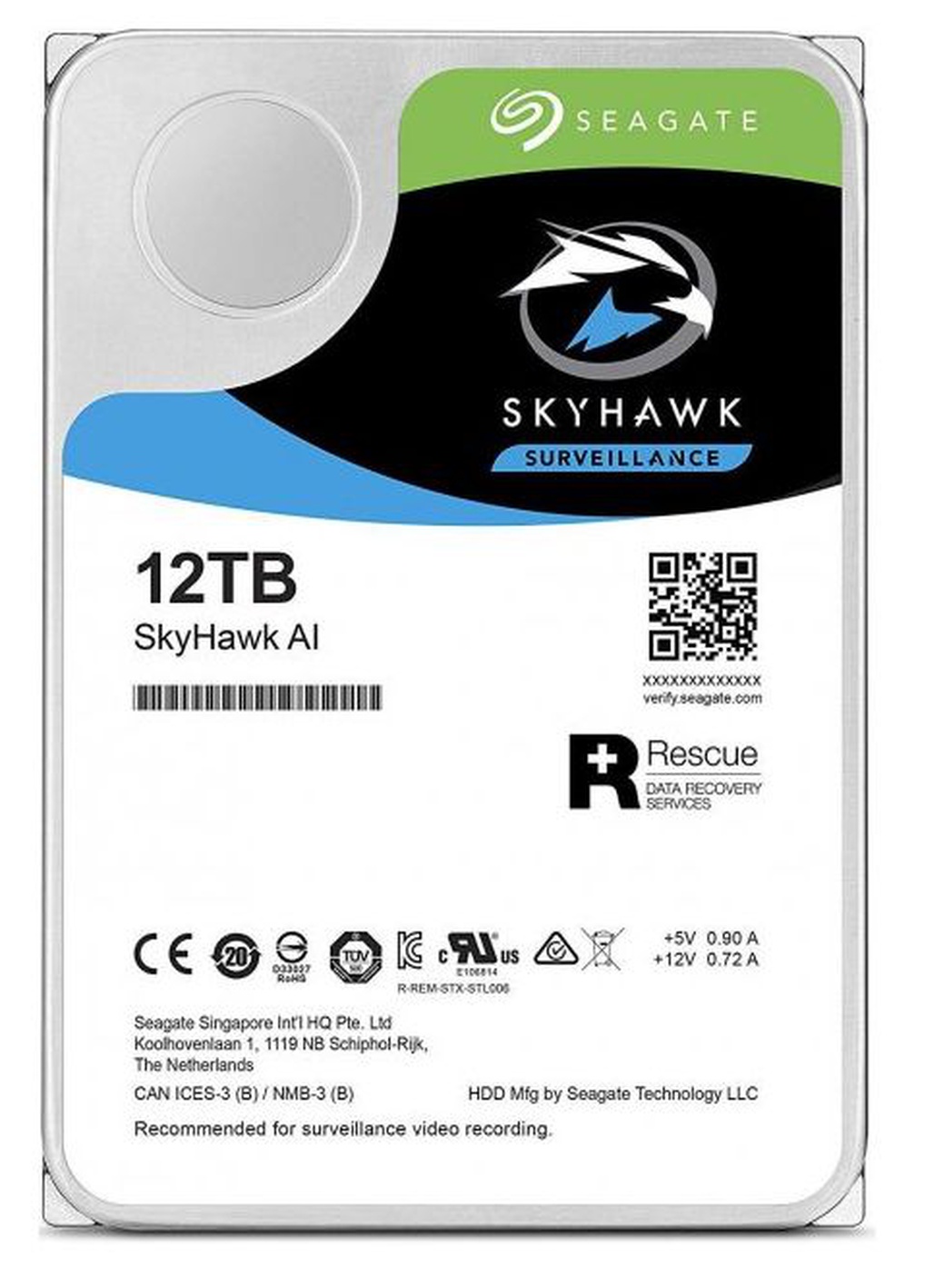 Жесткий диск HDD 3.5" Seagate SkyHawk AI 512e 12Tb (ST12000VE001) фото