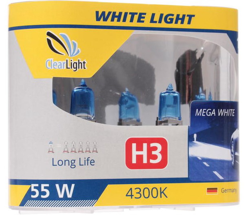 Лампа галогеновая Clearlight H3 WhiteLight 2 шт, DUOBOX фото
